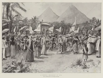 Une procession de mariage à Java